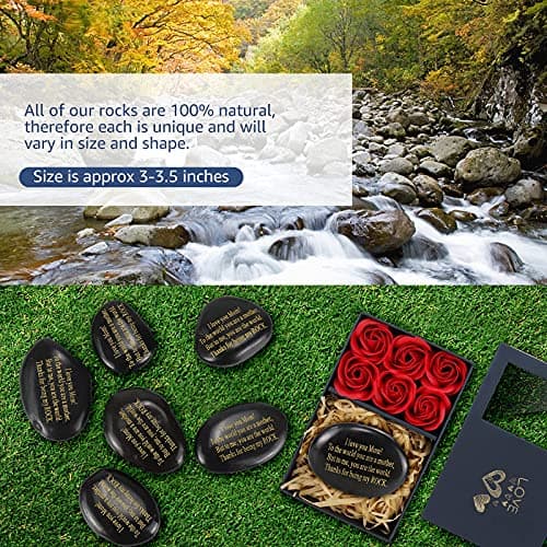 Mothers Day Gifts for Mom - I Love You Mom Gifts - Sentimental Unique Gifts for Mom from Son Daughter - Happy Mothers Day Handmade Funny Engraved Rock - You Are My Rock Gifts for Mother - Thumbnail 4