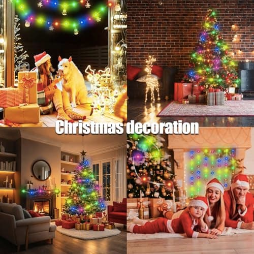 AurNyvaMay (Multicolor Fairy Light Solar Outdoor 33Ft 100 LED Rope Lights for Outside 8 Modes Solar Rope Lights Outdoor Waterproof for Patio Fence Party Garden Yard Home Holiday Tree Decoration. - Thumbnail 6