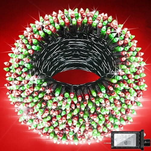 750 LED 240FT Christmas String Lights Outdoor with 12 Lighting Modes, Green Wire Christmas Lights with Timer & Dimmable, Waterproof Plug in Fairy Lights for Room Party Home Patio Xmas, Red & Green - Image 1