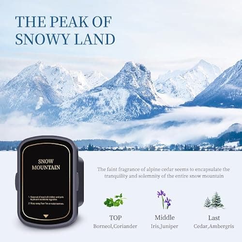2025 Upgraded Smart Car Air Freshener Diffuser, New Car Smell Air Freshener Long Lasting, Car Scent with 8 Ambient Lights, Car Diffusers for Essential Oil with 2 Refills(Snow Mountain) - Thumbnail 3