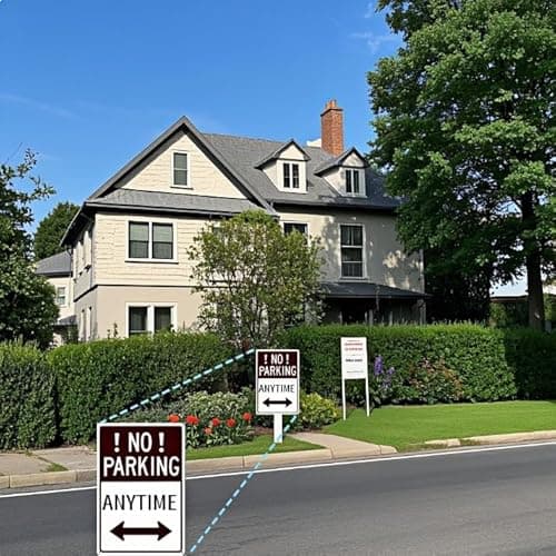 Carastora 'No Parking' Sign with Arrow - 8x12 Inch Metal Sign - Rust, Water and Fade Resistant - Easy to Install for Outdoor or Indoor Use, Perfect for Driveways, Roads or Garages - Thumbnail 2