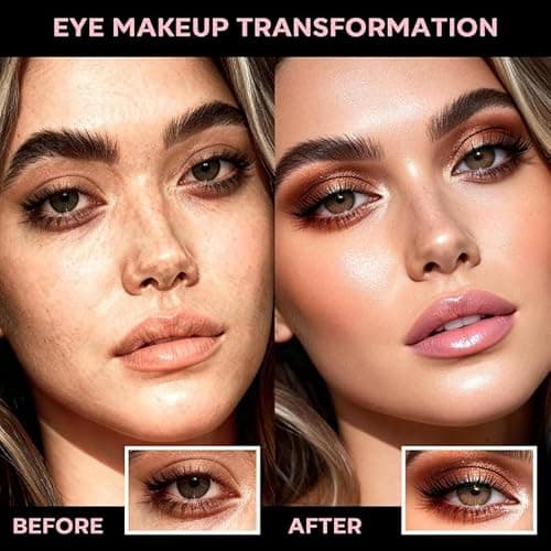 LUXAZA PRO 5-in-1 Backed Eyeshadow Makeup Palette with Blush Bronzer Highlighter, Natural Nude Eye Shadow Palettes 18 Colors Matte Shimmer Glitter Tone Long Lasting Smudge-Proof, Ideal Gifts for Women - Thumbnail 5