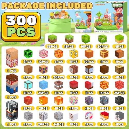 LionFuny Magnetic Blocks, 300Pcs Magnetic Building Blocks Sets, STEM Montessori Stacking Sensory Education Magnet Toys for Kids Toddlers Boys Girls Ages 3 4 5 6 7 8-12 Birthday Gifts, 1" Large Size - Thumbnail 6