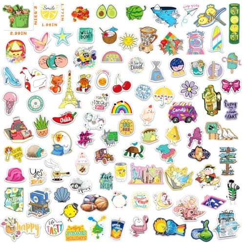 BJMOWIN 400PCS Water Bottle Sticker Pack, Funny Vinyl Stickers for Teens, Bulk Waterproof Decals for Laptop Skateboards Notebooks Adults Students Party Favors School Rewards Room Decor - Thumbnail 2