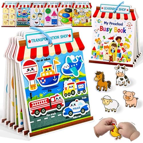 Montessori Busy Book for Toddlers 1-3, Felt Board for Toddlers Educational Preschool Learning Toys, Shopping Theme Color Sorting Toys, Preschool Learning Activities for Boys and Girls Birthday Gifts. - Image 1