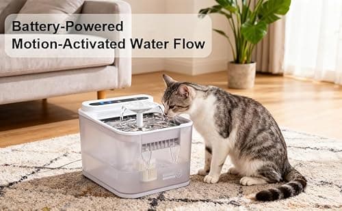 PGID Cordless Cat Water Fountain, 1500mah Rechargetable Battery Operated Water Fountain for Cats Dogs,84Oz/2.5L Automatic Pet Water Dispenser for Dog Small Animals Outdoor Indoor - Thumbnail 2
