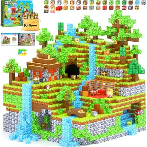 150PCS Magnetic Blocks - Mine Magnet World Forest Animal Set, Magnet Toys Games for Kids Ages 4-6 6-8 8-12, Magnetic Building Blocks for Boys & Girls, STEM Montessori Sensory Toys for Kids Ages 3+ - Image 1