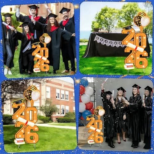 3.5FT Large Class 2026 Graduation Yard Sign Yard Decorations Congrats Graduation Lawn Signs 2026 Grad Yard Signs with Stakes for Outdoor Indoor Congrats Graduation Party Decoration Supplies - Thumbnail 6