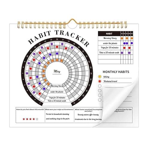 Thboxes Writable Habit Tracker Calendar, Undated 18 Months Daily, Weekly, Monthly Habit Journal with Spiral Planner for Goal Setting, Boost Productivity & Workout Motivation - Image 1