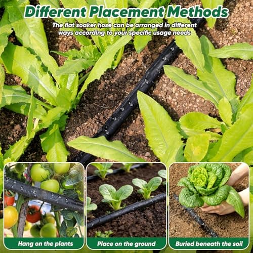 Tuzoc Soaker Hose 50 ft, Garden Hose With Drip Irrigation System, 1/2 Linkable Consistent Drip Irrigation Hoses, Leakproof Design Water Hose, Save 80% of Water for Garden, Farm, Orchard Plantation - Thumbnail 3