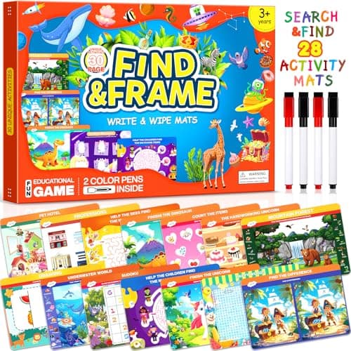 Search and Find Books for Kids 3-5, Reusable Preschool Learning Activities, Perfect Road Trip Essentials, Educational Toys, 28 PCS Busy Books for 3 4 5 6 Year Old Boys Girl Christmas Birthday Gifts - Image 1