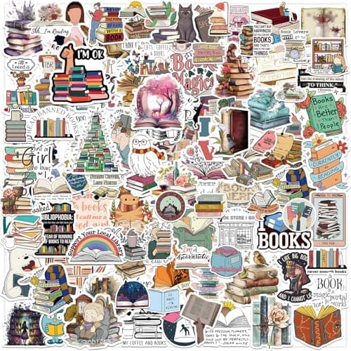 Domierley 100 PCS Book Stickers for Kindle, Bookish Reading Literary Quote Lover for Water Bottles Phone Case Laptops Gifts Decal Decor for Teens Women Adults Book Themed Readers - Image 1