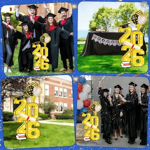 3.5FT Large Class 2026 Graduation Yard Sign Yard Decorations Congrats Graduation Lawn Signs 2026 Grad Yard Signs with Stakes for Outdoor Indoor Congrats Graduation Party Decoration Supplies - Thumbnail 6