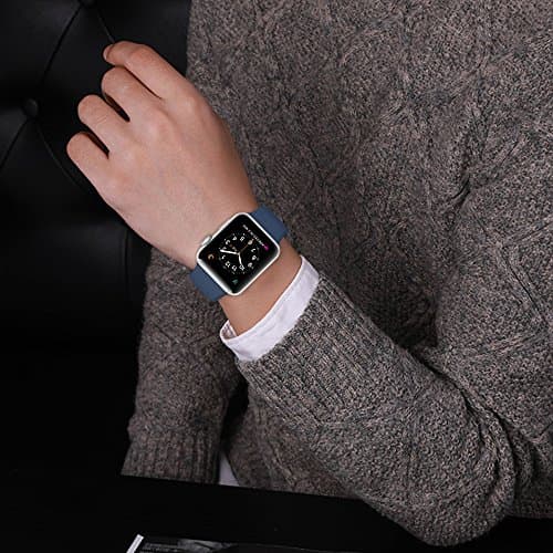 MITERV Compatible with Apple Watch Band 38mm 40mm 41mm 42mm 44mm 45mm 49mm Women Men Soft Silicone Sport Strap Replacement Wristbands with Classic Clasp for iWatch Series 8 7 6 5 4 3 2 1 SE 6Pack (for Apple Watch 42mm/44mm/45mm/49mm, Ocean Blue/Lilac/Orange/Black/Peach/Red) - Thumbnail 3