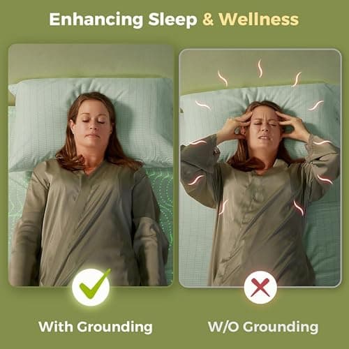 Bamboo Viscose Grounding Sheets, 10% Silver Infused Grounding Cooling Bed Sheets, Silky Breathable Than Cotton for Hot Sleeper, 15 Deep Pocket Grounded Fitted Sheets Only, King - Thumbnail 4