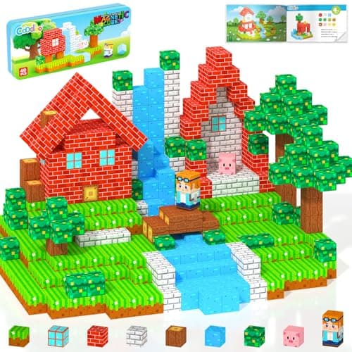 Magnetic Blocks Kids Travel Toys with Portable Metal Tin – Montessori Building Blocks STEM Magnet Magnetic Tiles Toddler Kids Toys for 3+ Year Old Boys & Girls, Classroom Must Haves Creative Gift - Image 1