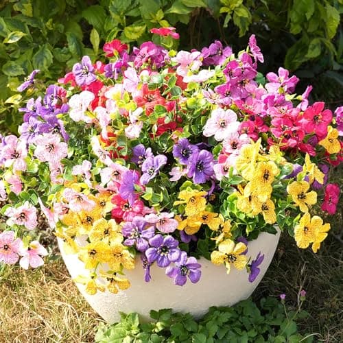 Vemander Artificial Flowers for Outdoor Fake Plants for Spring Decoration,Faux Eucalyptus Flowers for Planter UV Resistant Lifelike for Home Porch Garden (6 Color) - Thumbnail 6