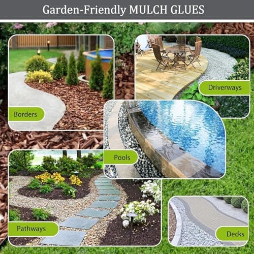 Mulch Glue for Landscaping 32oz, Strong Rock Glue & Gravel Binder, Non-Toxic Fast-Dry Adhesive Mulch Lock, Long-Lasting Outdoor Mulch Stabilizer for Pine Straw, Garden Borders, Patios & More - Thumbnail 6
