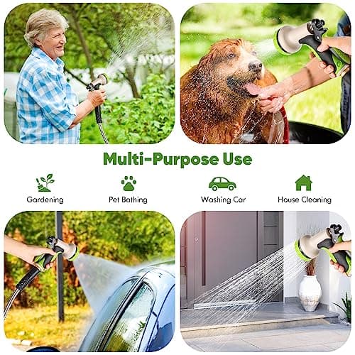 Garden Hose 50 ft, Stainless Steel Water Hose with 10 Function Nozzle Flexible, Heavy Duty, Lightweight, No-Kink, Pet Proof, Puncture Proof Hose Metal for Yard, Outdoor - Thumbnail 5