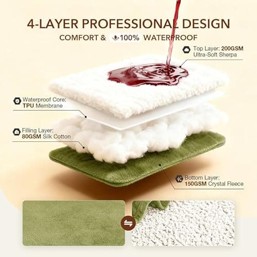 Lekereise Reversible Waterproof Dog Blanket, Super Soft Couch Cover for Dogs, Washable Leak-Proof Protector for Sofa Bed Car Seat, for Cats to Large Dogs (Green, 25" x 35") - Thumbnail 5