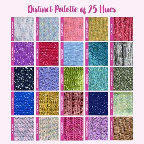 Tweed Twinkles Soft Baby Yarn for Crocheting, 8-Pack (696Yds / 400G), Free Patterns - Acrylic Baby Blanket Knitting Yarn with Flecks - Size 3 DK Light Worsted Weight - Raven Black - Thumbnail 6