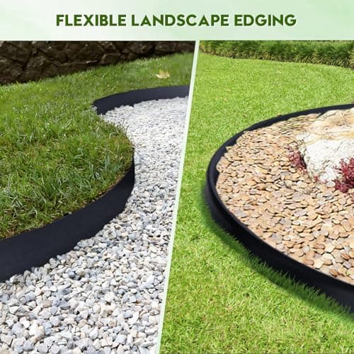 No Dig Landscape Edging 33FT, 4 Inch Plastic Edging for Landscaping with 100 Spikes, for Garden, Lawn, Flower Beds and Yard, Black - Thumbnail 3