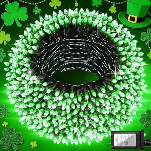 750 LED 240FT Christmas String Lights Outdoor with 12 Modes Timer & Dimmable, Green Wire St Patricks Day Decorations Lights, Waterproof Plug in Fairy Lights for Party Home Patio Wedding Xmas, Green - Image 1