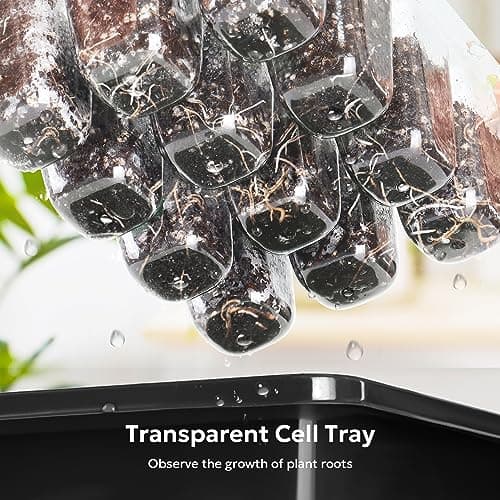MIXC 10 Packs Seed Starter Tray Seed Starter Kit with Humidity Dome (120 Cells Total Tray) Seed Starting Trays Plant Starter Kit and Base Mini Greenhouse Germination Kit for Seeds Growing Starting - Thumbnail 5