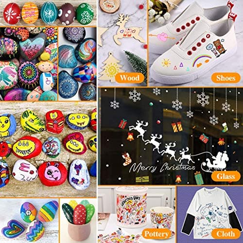 Metallic Markers, 30 Fine Point Scrapbook Pens for Black Paper, Rock Painting, Scrapbooking Junk Journal Supplies, DIY Arts & Crafts, Card Making, Photo Album, Easter Egg, Ceramic, Glass, Metal, Wood - Thumbnail 3