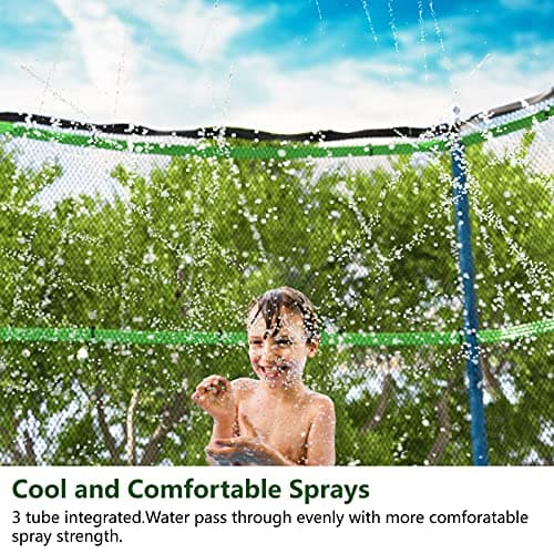 Jasonwell Trampoline Sprinkler Kids Outdside: Trampoline Accessories Waterpark Tropical Party Summer Outdoor Fun Water Games Toys Sprinklers Backyard Water Park Activity Toy for Kids Boys Girls (39FT) - Thumbnail 5