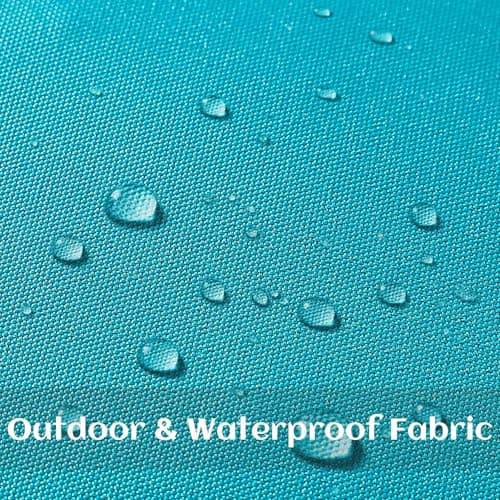 decorUhome Waterproof Faux Linen Outdoor Throw Pillow Covers 18x18 Inch Set of 2 Decorative Vibrant Farmhouse Pillow Cases with Flange Edges for Summer Couch Garden Patio Balcony Porch, Aqua Blue - Thumbnail 3