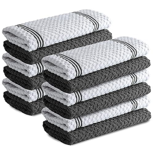 Infinitee Xclusives Premium Kitchen Towels - [Pack of 12] 100% Cotton Kitchen Hand Towels (15 x 25 Inches) - Dish Towels for Kitchen |Grey| - Image 1