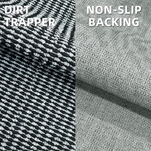 Indoor Door mat 24"x36", Dirt Trapper Door Mat, Non-Slip Washable Entrance Mat,Dirt Resistant and Absorbent Welcome Mat,Low-Profile Doormat for Entryways, Front Doors, and Indoor Entrances, Black/Grey - Thumbnail 4