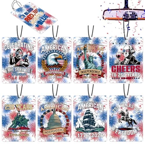 Car Air Fresheners USA 250th Anniversary Ornament Merchandise, Hanging Car Accessories Interior for 250 Year Party Decor American Patriotic Collectors US Citizens 4th of July Decorations Gifts - Image 1