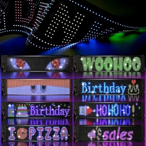 Eachbid Programmable Scrolling LED Sign, 23.4"x4.7", USB Flexible Digital Sign, APP Control, Custom DIY Editor Text, Patterns, Animations, for Car, Store, School, Hotel - Thumbnail 5