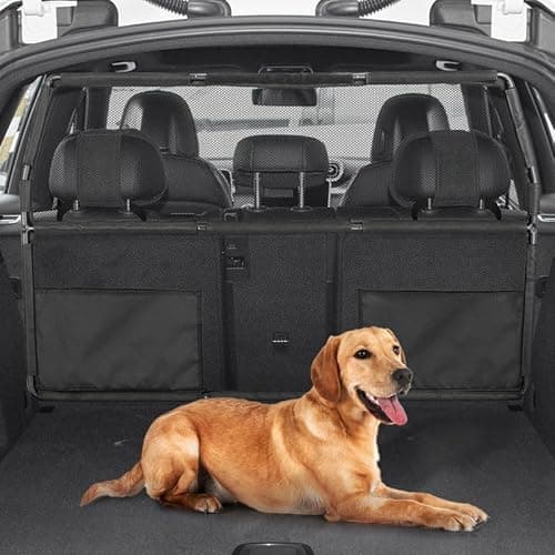 Farafox Dog Barrier for Car,56" Wide for Trucks SUV Sedans Pet Restraint Car Backseat,Backseat Divider Crossover Front Car Travel Back Seat Barricade Partition - Image 1