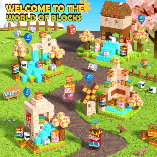 Mini Magnetic Blocks with Case - Portable Building Cubes Travel Toys for Kids Ages 4-8 Construction STEM Learning Set for Toddlers Build Mine Magnet World Christmas Birthday Gift for Boys Girls 3-5 - Thumbnail 2