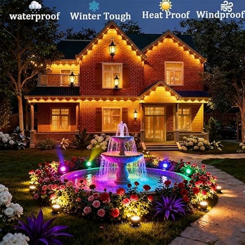 Permanent Outdoor Lights 54ft Smart Outdoor Christmas Lights with RGBCW 36 LED IP67 Waterproof Eaves Lighting with 213 Modes for Halloween Christmas Birthday Holiday Party APP/Remote Control - Thumbnail 4