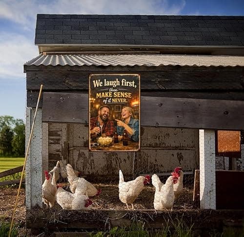 We Laugh First Then Make Sense Of It Never Metal Tin Sign Vintage Funny Quote Wall Decor Rustic Bar Pub Home Garage Man Cave Office Humor Poster 8x12 Inch Iron Art Plaque - Thumbnail 4