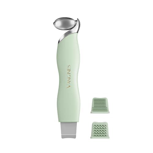Vangines 3-in-1 Ice Roller for Face & Eyes – Cooling Facial Roller, Pore Cleansing Tool with 2 Silicone Brushes, Stainless Steel Roller for Puffiness & Pores (Green) - Image 1