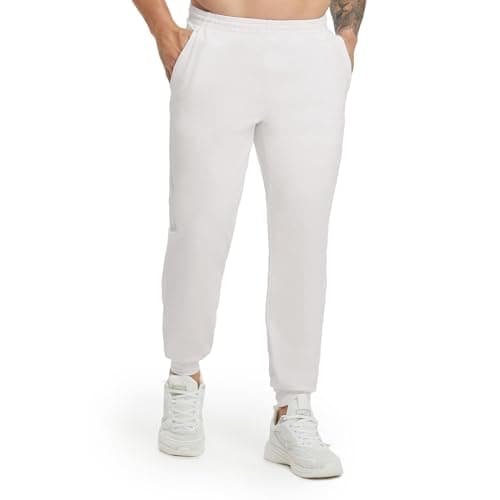 M MAELREG Mens Fleece Sweatpants with Zipper Pocket Tapered Golf Joggers for Men Running Jogging Gym Warm Pants Oyster Grey - Image 1