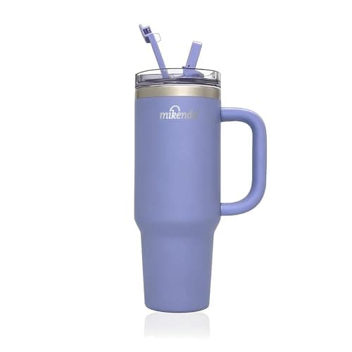 MIKENDA 40oz Insulated Tumbler with Straw | Double Wall Stainless Steel Travel Mug | Leak Proof Lid, 24hr Cold & 12hr Hot | Reusable Water Bottle for Office, Gym, Hiking(blue purple) - Image 1