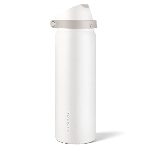 Xtusimple 32 oz Stainless Steel Water Bottle with Straw, 2-in-1 Sip and Chug Lid, Triple Walled Vacuum Insulated Metal, Leakproof, BPA Free for Travel, School, Hiking, Gym, White - Image 1