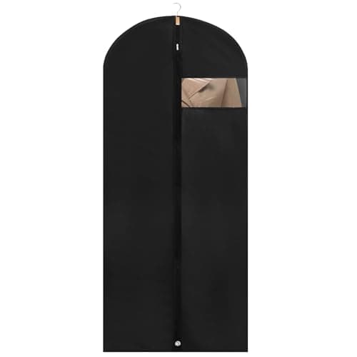 Dntorx 1 Pack Garment Bags with Clear Window, 60" Clothes Covers with Zipper, Transparent Hanging Suit & Coat Covers for Closet Storage, Jackets, Dresses, Windbreakers - Image 1
