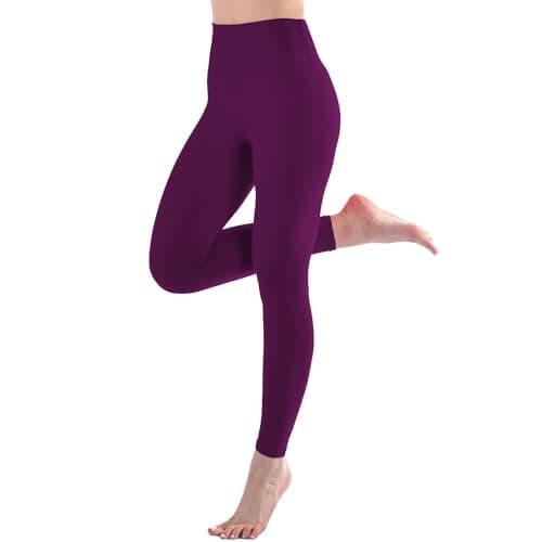 Stanpetix Leggings for Women - Women's High Waisted Workout Pants Running (Plum Purple,Full Length,L-XL) - Image 1