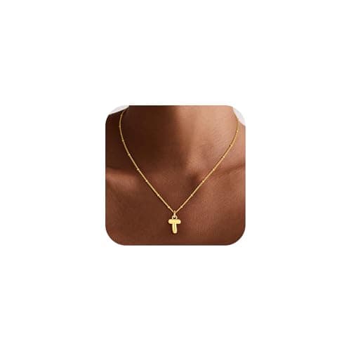 Decholly Gold Initial Necklaces for Women - 14K Gold Plated Letter T Bubble Initial Necklace Dainty Letter Necklaces Gold Necklace for Women Jewelry Gifts Trendy - Image 1