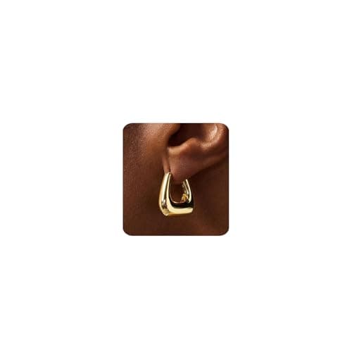 MUMREUES Gold Earrings for Women 14K Gold Plated Hoop Earring Dainty Minimalist Simple Small Earrings Jewelry Gift for Her - Image 1