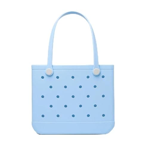 Large Tote Beach Bag for Women - 15in L x 5in W x 12in H, Waterproof & Sandproof & Washable, Shoulder Shopping Handbag Casual Travel Totes Bag for Pool, Boat, Groceries, Work, Sports丨Sky Blue - Image 1