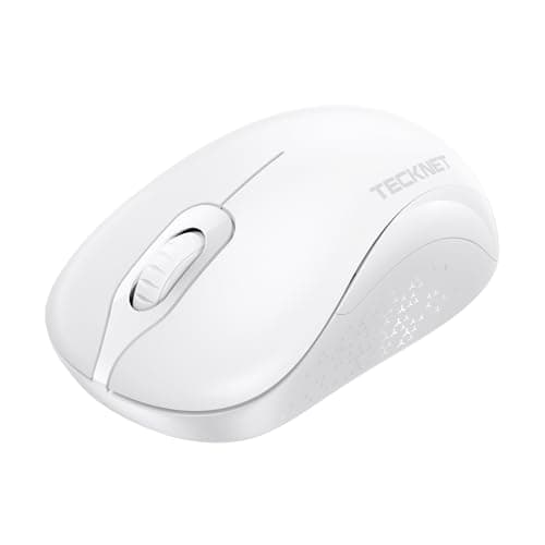 TECKNET Wireless Mouse for Laptop, 2.4GHz Computer Mouse 3 Adjustable DPI Office Cordless USB Mice with Receiver,Small to Medium Sized Hands Compatible with PC, Laptop, Desktop,Off-White - Image 1