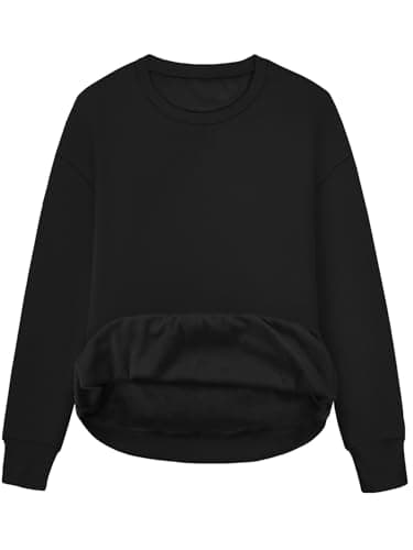 STOLKISS Sweatshirt for Women Relaxed Casual Sweatshirts Fleece Lined Crew Neck Casual Long Sleeve Pullover Thicken Fall Tops - Image 1